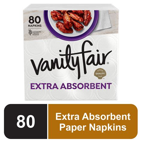 Vanity Fair Extra Absorbent Disposable Napkins 80 Count Soft