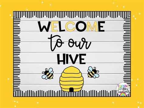 Bee Themed Bulletin Board Letters Welcome To Our Hive Classroom Décor Etsy