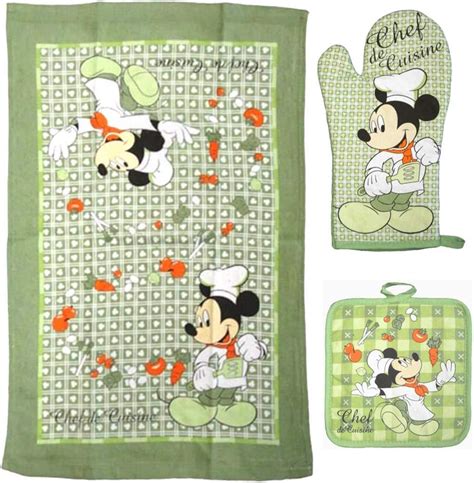 Disney Oven Mitt Pot Holder Dish Towel Pc Kitchen Set Mickey Mouse