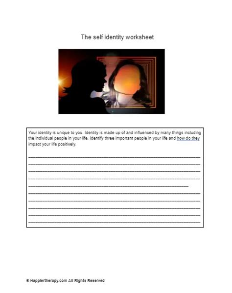 The Self Identity Worksheet | HappierTHERAPY