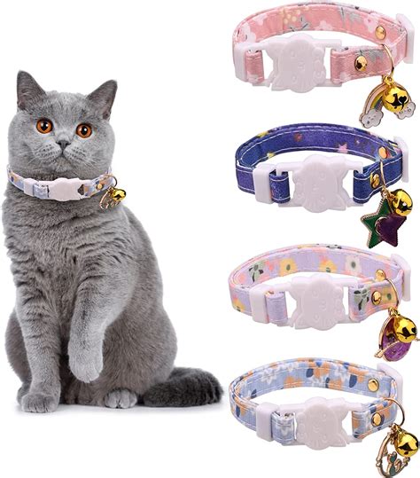 4 Pack Katzenhalsband 16 29 cm Verstellbares Katzen halsbänder mit