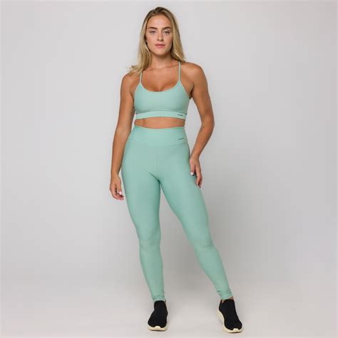 Top Feminino Verde Água Tecido Canelado Ava Fitness