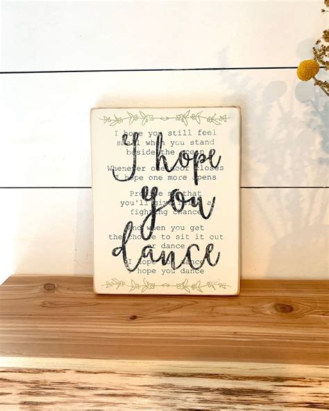 I Hope You Dance Lee Ann Womack Lyrics With Modern Script Wood Etsy