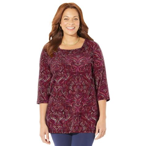 Catherines Womens Plus Size Easy Fit Squareneck Tee