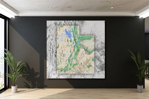 Utah State Terrain Map 2022 Canvas Wrap