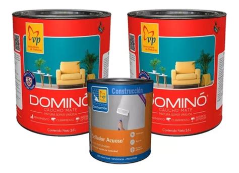 Kit Pintura Dominó Caucho Mate Doble Blanco Sellador Vp MercadoLibre