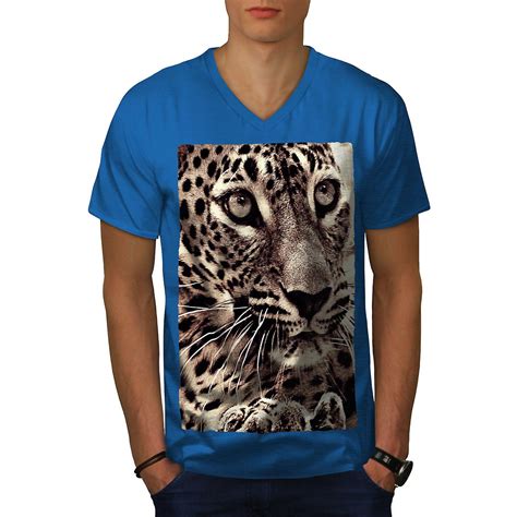 Tiger Face Photo Men Royal Bluev Neck T Shirt Wellcoda Fruugo Uk