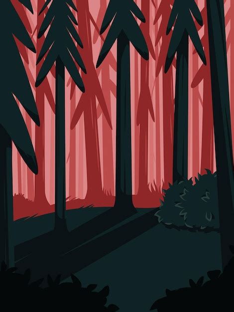 Del Paisaje Forestal Vector Premium