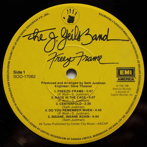 The J. Geils Band – Freeze Frame – Vinyl Pursuit Inc