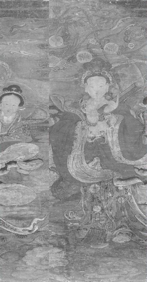 Grande Dipinto Su Seta Raffigurante Guanyin Con Fanciulli Cina