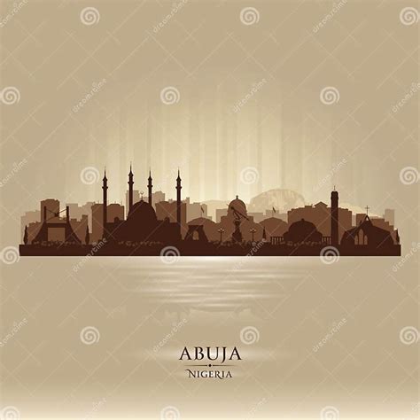 Abuja Nigeria City Skyline Vector Silhouette Stock Illustration Illustration Of Downtown