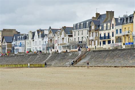 Saint Malo France July Sillon Beach Editorial Photography