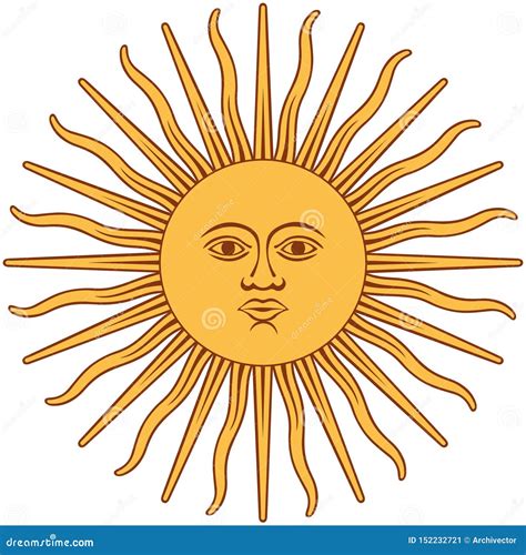 The Inca Sun God. Sun Of May. Inca God Inti, From Argentina And Uruguay ...