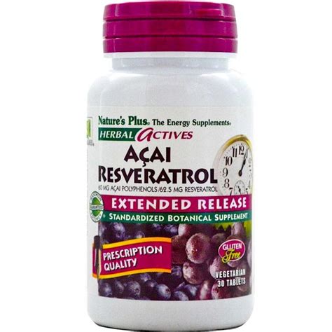 Natures Plus Açai Resveratrol 30 Comprimidos