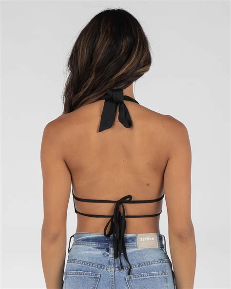 Shop Ava And Ever Cassia Halter Top In Black Fast Shipping Easy