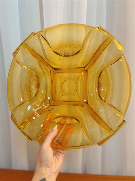 Amber Glass Fruit Bowl Prettyvintagecambridge