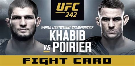 UFC 242: Khabib vs. Poirier Fight Card - MMAWeekly.com | UFC and MMA ...