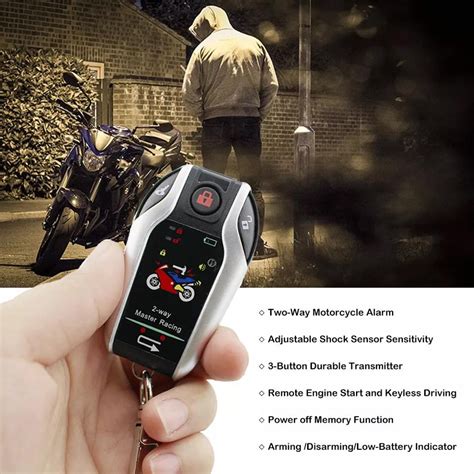 Two Way Motorcycle Scooter Alarm System Shock Sensor Anti Theft