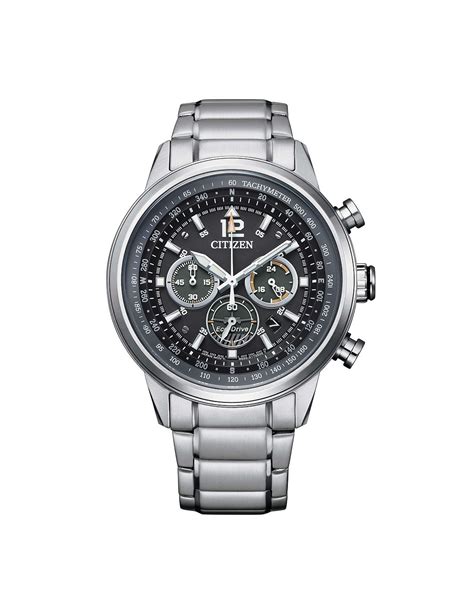 Citizen Aviator Chrono Eco Drive Watch In Steel Ca E