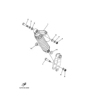 Arandela Tornillo Pasador Superior Amortiguador Trasero Original Yamaha