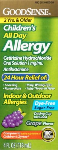 Goodsense Childrens All Day Allergy Relief Grape Flavor Oral Solution