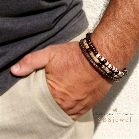 Wooden Bead Bracelet Wooden Bracelets Mens Wooden Bracelet Handmade Wooden Bracelet Wooden Set