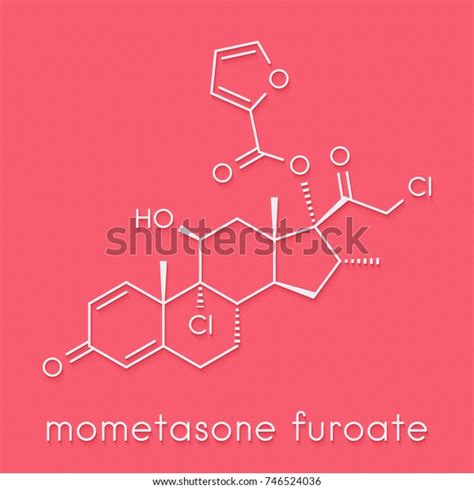 Mometasone Furoate Steroid Drug Molecule Prodrug Stock Illustration