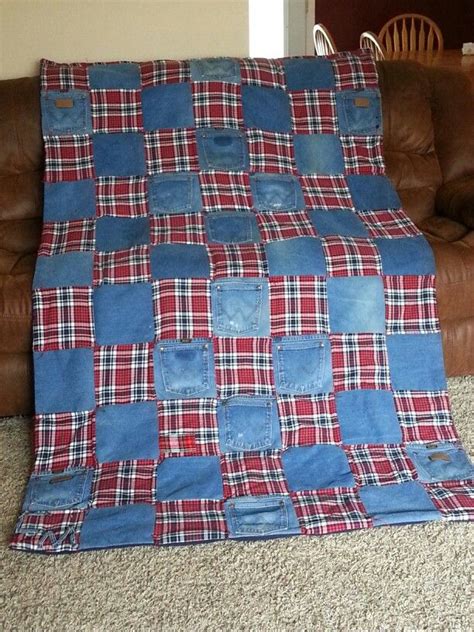 Jean And Flannel Quilt Quilts Flannel Quilts Denim Quilt