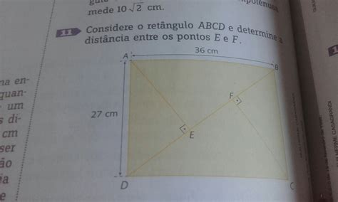 Considere O Retângulo Abcd E Determine A Distancia Entre Os Pontos É E