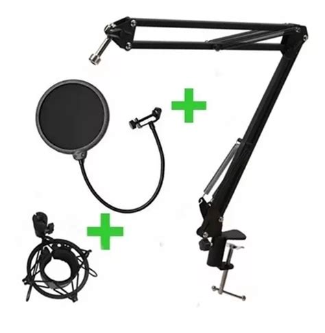 Pedestal Articulado Pop Filter Shock Mount Para Mic Frete Gr Tis