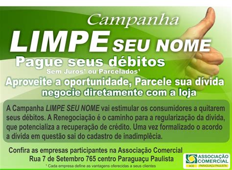 Associa O Comercial Lan A Campanha Limpe Seu Nome Associa O