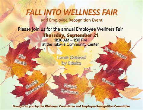 Employee Wellness Fair Flyer City Of Tukwila