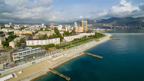 Aerial View Of The Embankment Of The Novorossiysk City Russia Stock