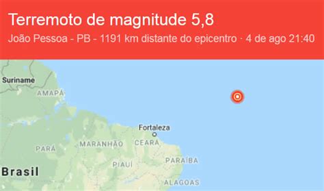 Tremor De Terra Registrado Na Costa Do Nordeste Brasileiro Jm