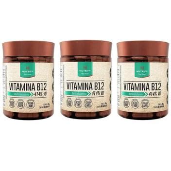 Combo 3x Vitamina B12 Vegano Metilcobalamina 414 60 Caps Nutrify