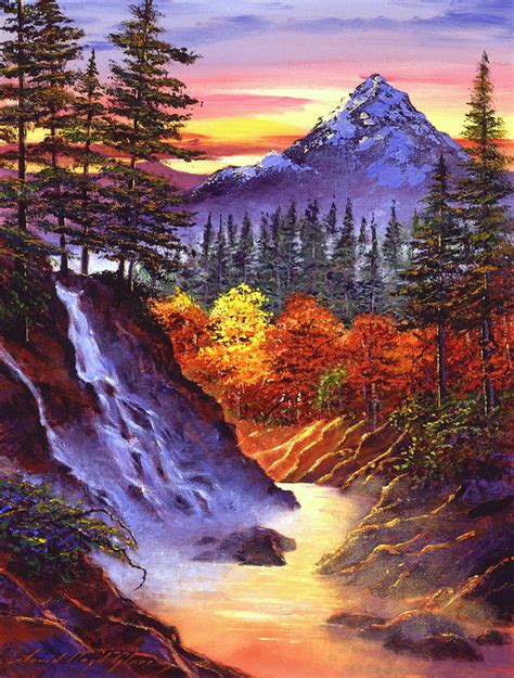 Deep Canyon Falls Painting By David Lloyd Glover Fine Art America