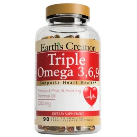 ᐉ Вітаміни Earth’s Creation Triple Omega 3 6 9 With Primrose 1000 Mg 90 Softgels 00000038153