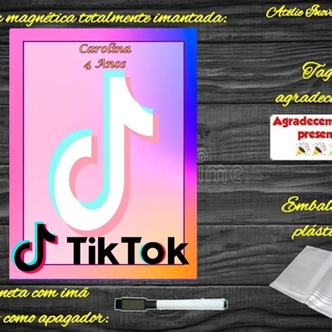 Lousa Magn Tica Tik Tok Embalagem Elo Produtos Especiais