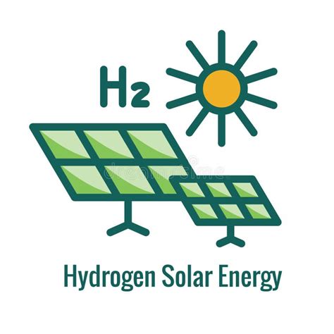 Clean Hydrogen Production As Green Energy Icon Set Stock Vector