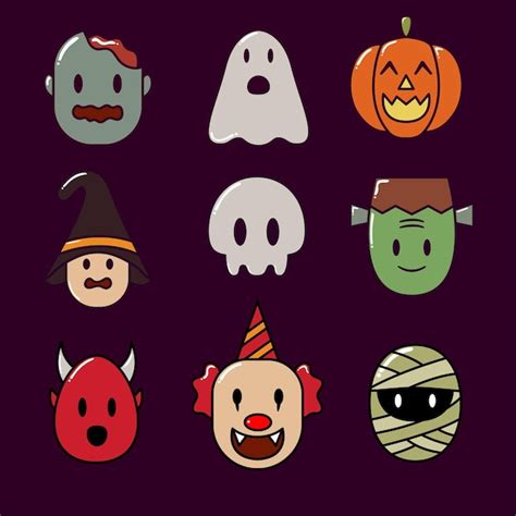 Premium Vector Halloween Set With Cute And Spooky Characters And