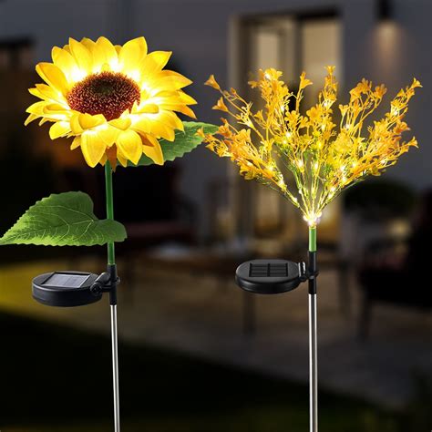 SolarEra 4 Packs Upgrade Solar Sunflower Lights And 4 Packs Canola