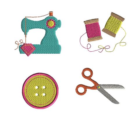 Mini Sewing Set Machine Embroidery Design Set Instant Download