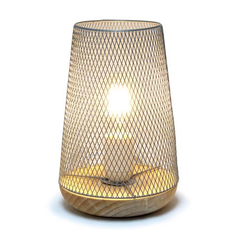 Simple Designs White Wired Mesh Uplight Table Lamp – All The Rages