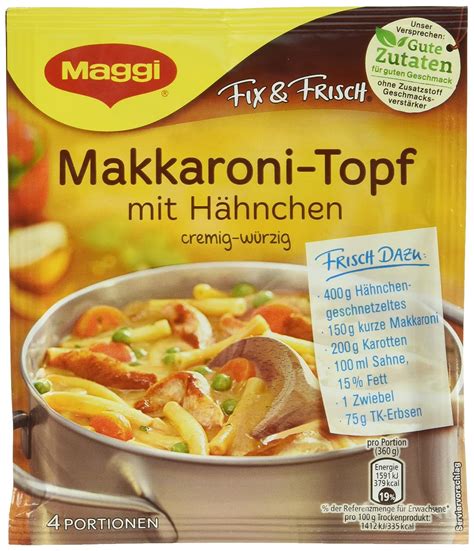 Maggi Fix Makkaroni Topf mit Hähnchen 36er Pack 36 x 44 g Amazon