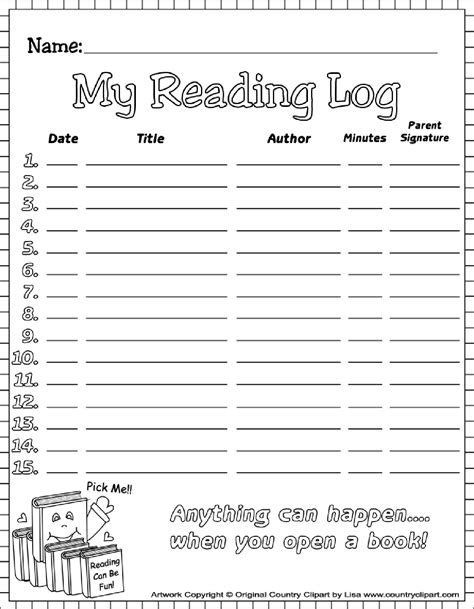 Free Printable Reading Record Forms For First Graders Printable Forms