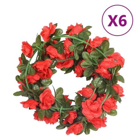 Guirnaldas De Flores Artificiales 6 Uds Rojo 240 Cm Vidaxl Con Ofertas