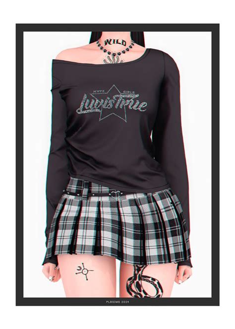 Untouchable T Shirt Skirt Necklace Plbsims In Sims Mods