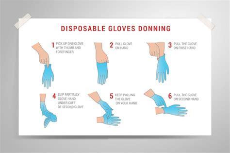 Free Vector | Disposable gloves donning infographic