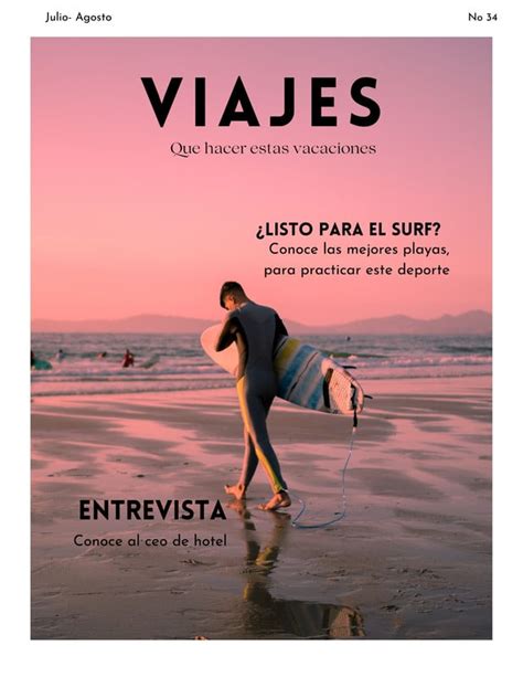 Plantillas Para Portadas De Revistas De Viajes Canva