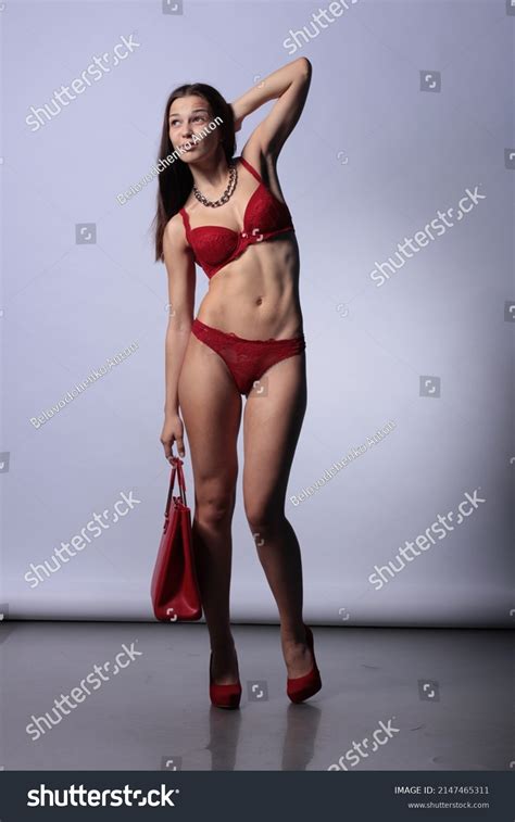 Beauty Portrait Woman Posing Red Lingerie Stock Photo 2147465311 Shutterstock